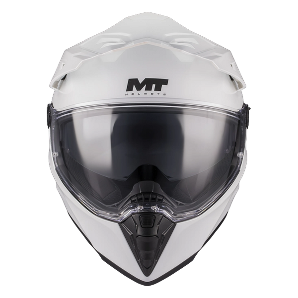 MT-Helmets Track SV Pure A0 Adventure Helmet – Gloss White – front view