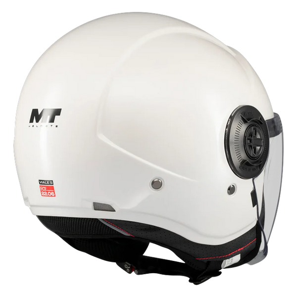 MT-Helmets Viale SV S Pure A0 Jet Helmet – Gloss White – front view