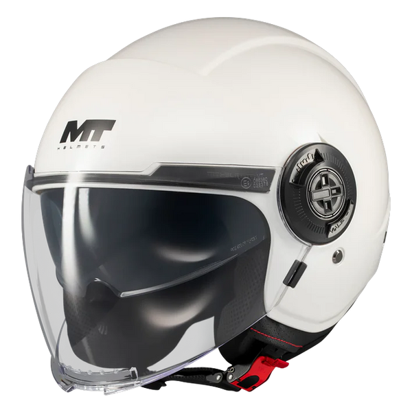 MT-Helmets Viale SV S Pure A0 Jet Helmet – Gloss White – rear three-quarter view