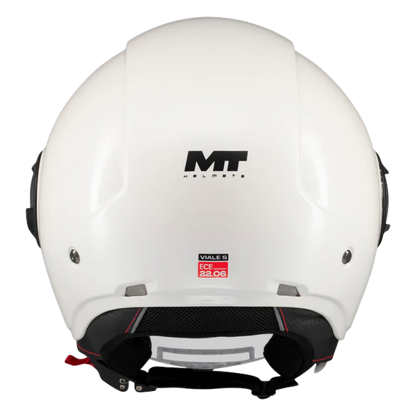 MT-Helmets Viale SV S Pure A0 Jet Helmet – Gloss White – rear view