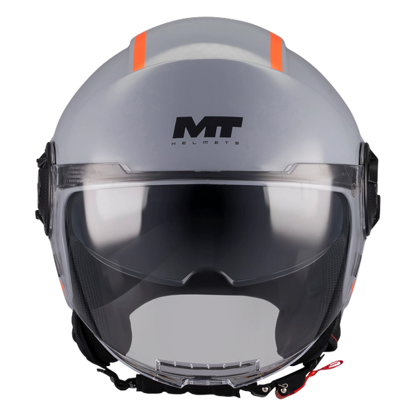 MT-Helmets Viale SV S Tasty C4 Jet Helmet – Gloss Silver – front view