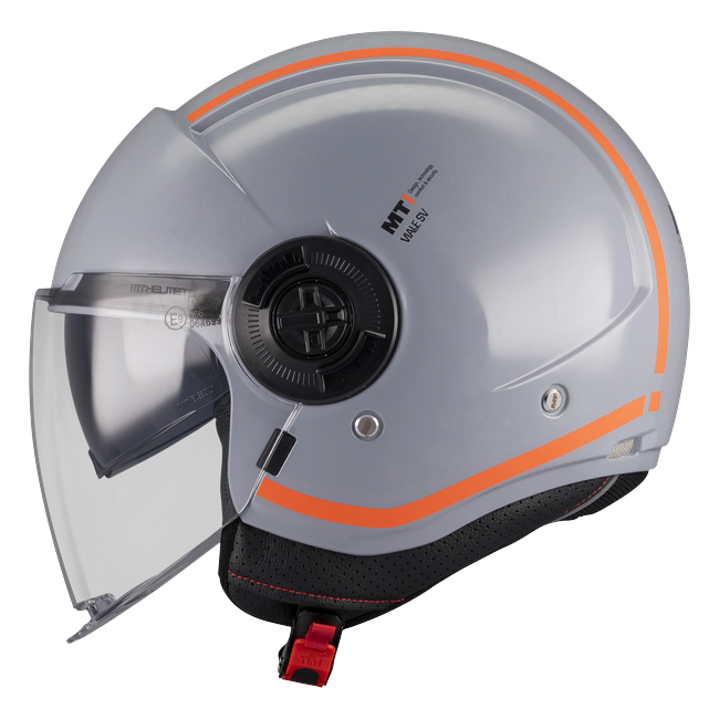 MT-Helmets Viale SV S Tasty C4 Jet Helmet – Gloss Silver – left side view