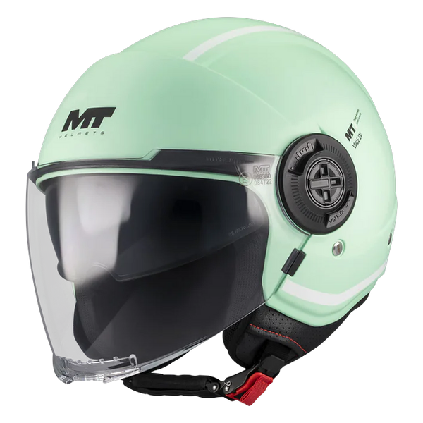 MT-Helmets Viale SV S Tasty C6 Jet Helmet – Matt Green – front three-quarter view