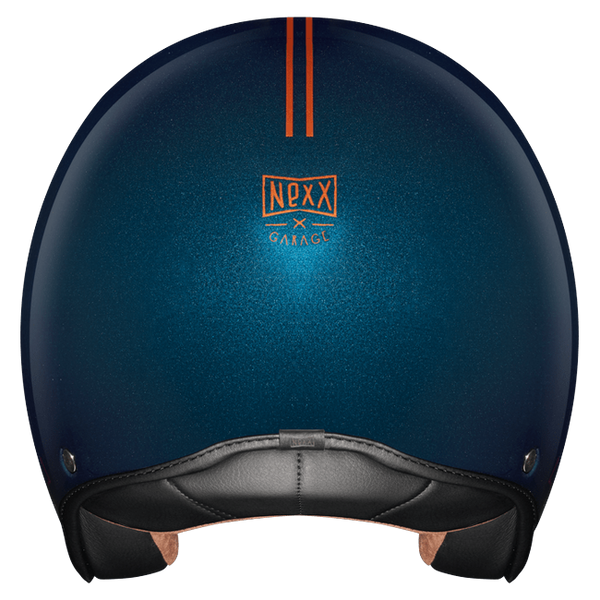 Nexx X.G30 Lagoon Blue Copper Jet Helmet – rear view