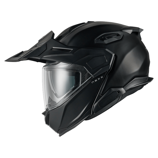 Nexx X.LIFECOUNTRY Plain Black Adventure Flip-Up Helmet – side view
