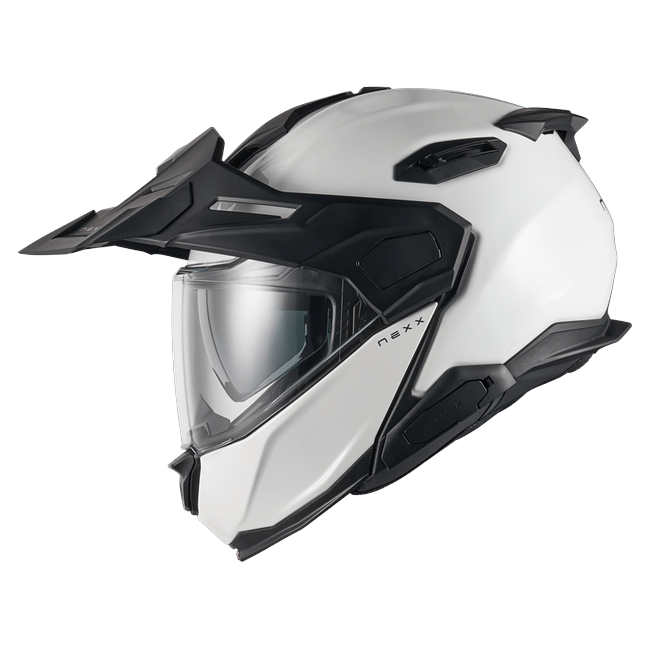 Nexx X.LIFECOUNTRY Plain White Adventure Flip-Up Helmet – side view