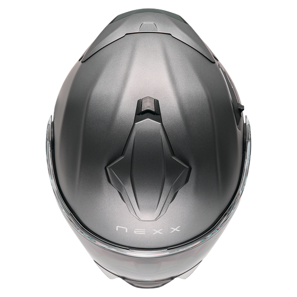 Nexx X.LIFETOUR Plain Titanium Touring Flip-Up Helmet – top view