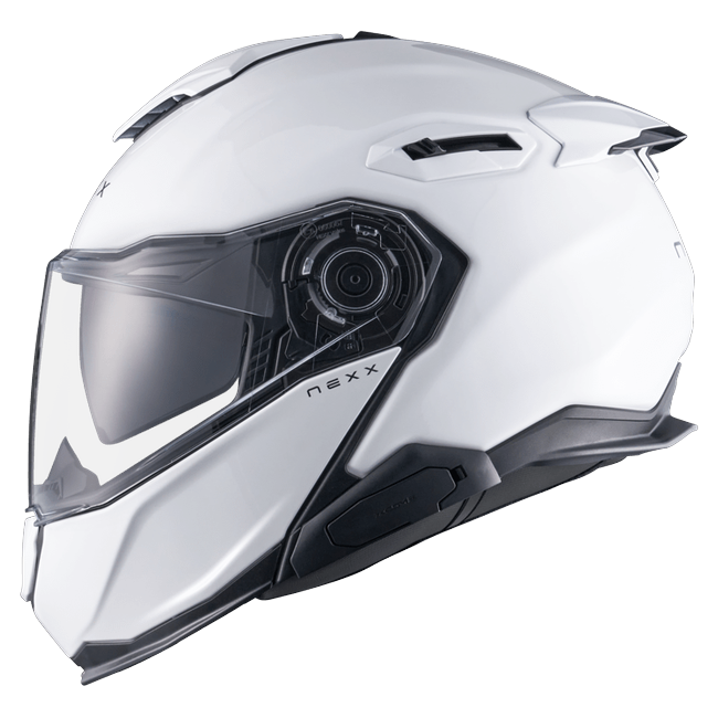 Nexx X.LIFETOUR Plain White Touring Flip-Up Helmet – side view