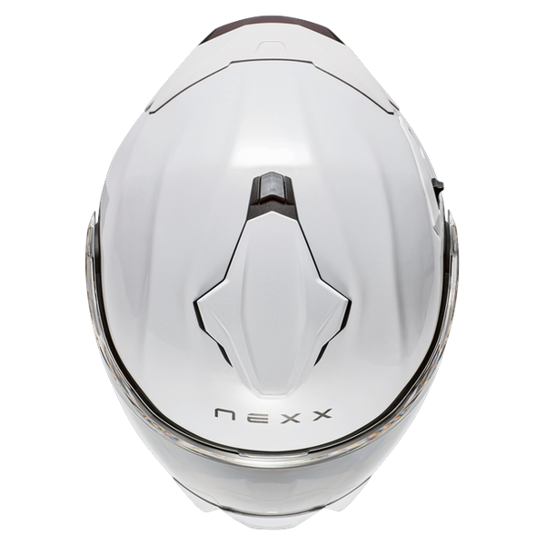 Nexx X.LIFETOUR Plain White Touring Flip-Up Helmet – top view