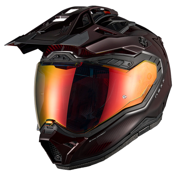 Nexx X.RALLY Namib Carbon Red Adventure Helmet – front three-quarter view