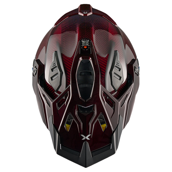Nexx X.RALLY Namib Carbon Red Adventure Helmet – top view