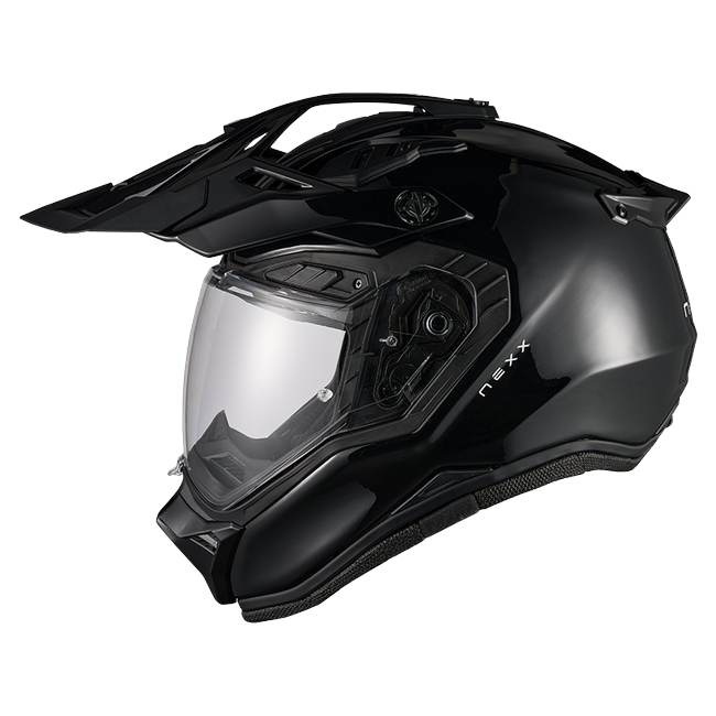 Nexx X.RALLY Plain Black Adventure Helmet – side view