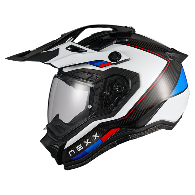 Nexx X.RALLY Raid Blue Red Adventure Helmet – side view