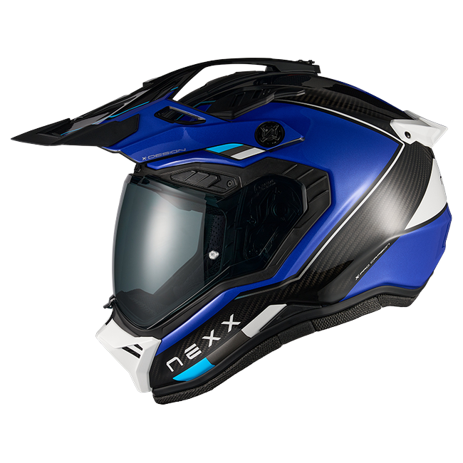 Nexx X.RALLY Raid Blue White Adventure Helmet – side view