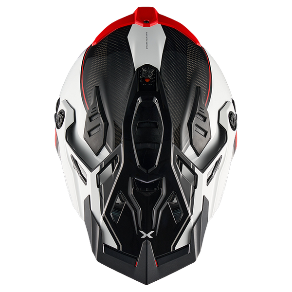Nexx X.RALLY Raid White Red Adventure Helmet – top view