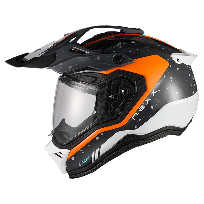 Nexx X.RALLY YUMA Grey Orange Adventure Helmet – side view