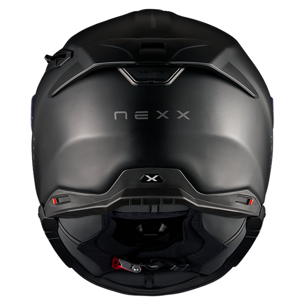 Nexx X.TR Plain Black Sport Touring Helmet – rear view