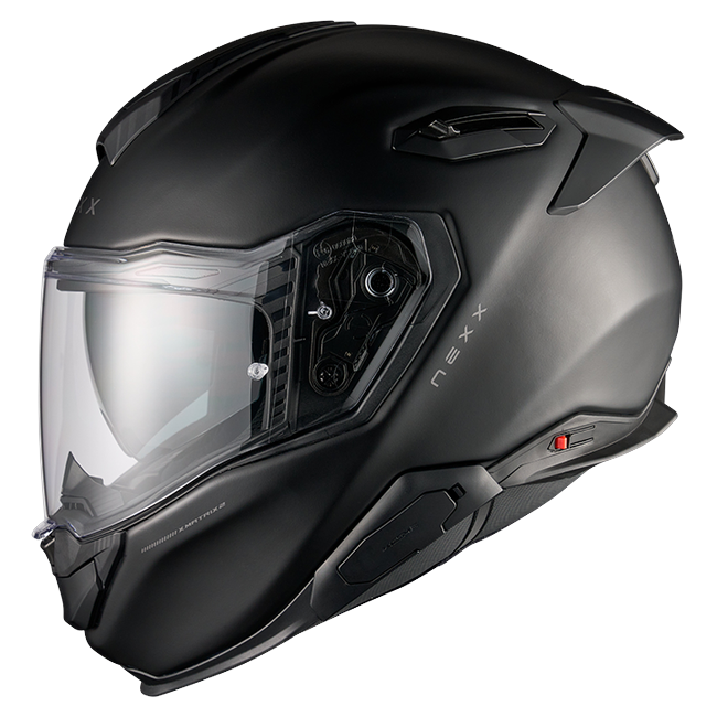 Nexx X.TR Plain Black Sport Touring Helmet – side view