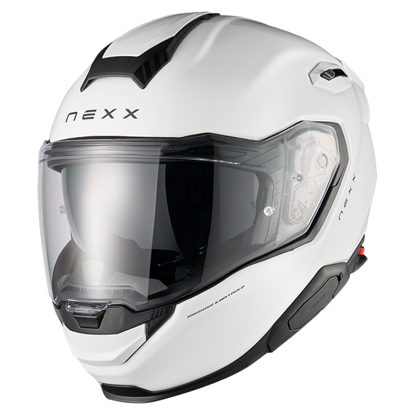 Nexx X.TR Plain White Sport Touring Helmet – front three-quarter view