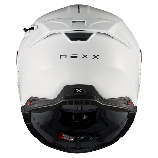 Nexx X.TR Plain White Sport Touring Helmet – rear view