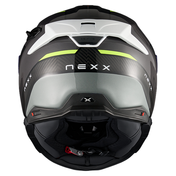 Nexx X.TR Rush Black Neon Sport Touring Helmet – rear view