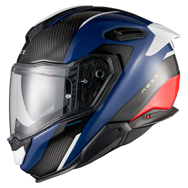 Nexx X.TR Rush Blue Red Sport Touring Helmet – side view