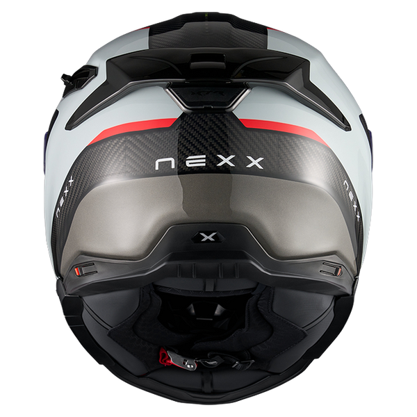 Nexx X.TR Rush Grey Red Sport Touring Helmet – rear view