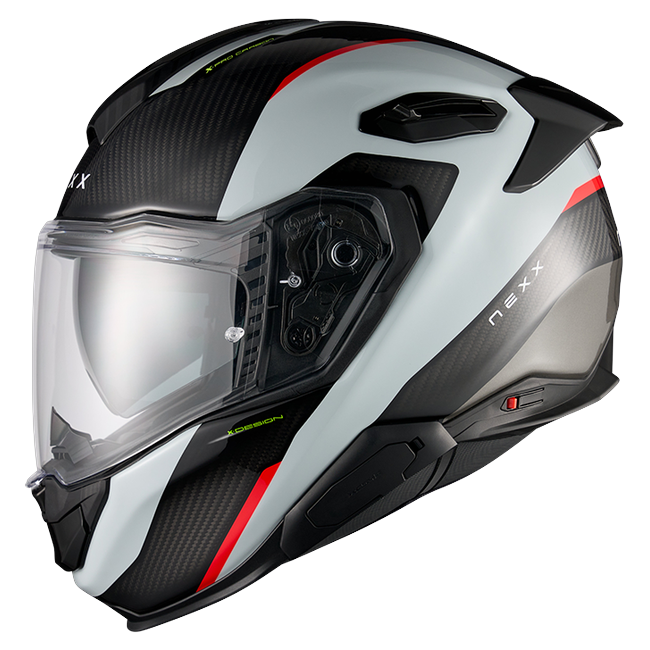 Nexx X.TR Rush Grey Red Sport Touring Helmet – side view