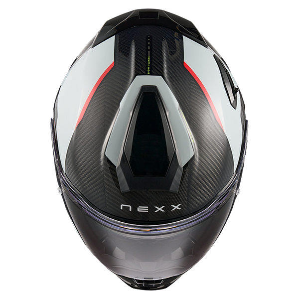 Nexx X.TR Rush Grey Red Sport Touring Helmet – top view