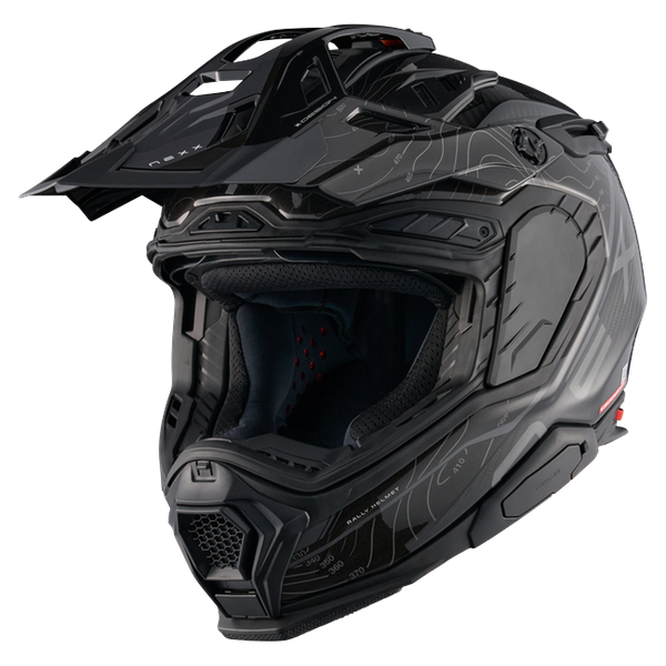 Nexx X.WED3 FURKA Black Grey Adventure Helmet – three-quarter view, off-road setup