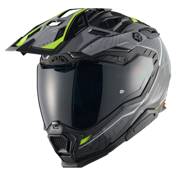 Nexx X.WED3 FURKA Grey Neon Adventure Helmet – front three-quarter view