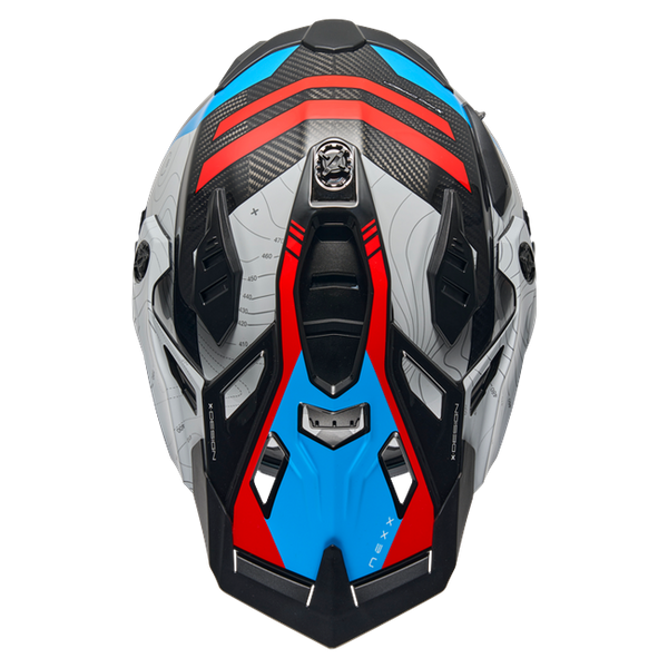 Nexx X.WED3 FURKA Red Blue Adventure Helmet – top view