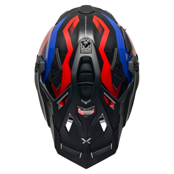 Nexx X.WED3 GOBI Red Blue Adventure Helmet – top view