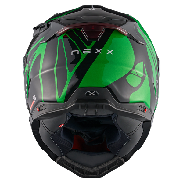 Nexx X.WST3 B-Side Black Green Street Helmet – rear view