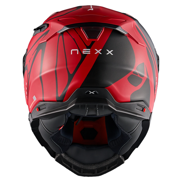 Nexx X.WST3 B-Side Red Black Street Helmet – rear view