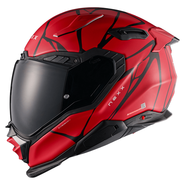 Nexx X.WST3 B-Side Red Black Street Helmet – side view