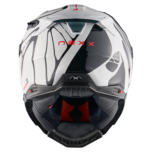 Nexx X.WST3 B-Side White Black Street Helmet – rear view