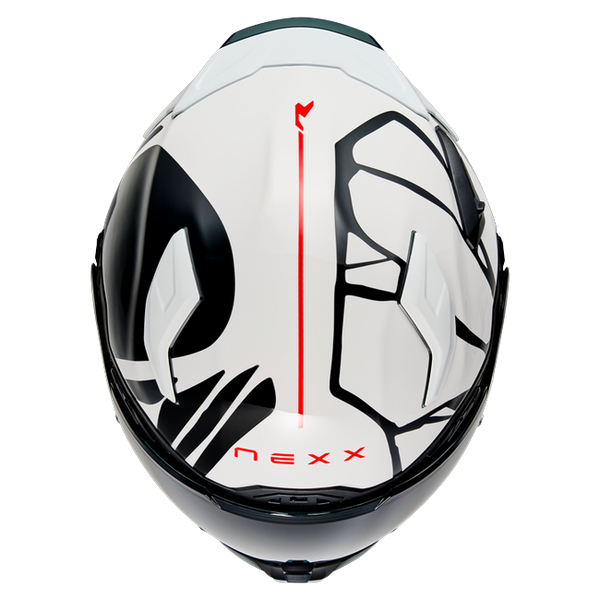 Nexx X.WST3 B-Side White Black Street Helmet – top view