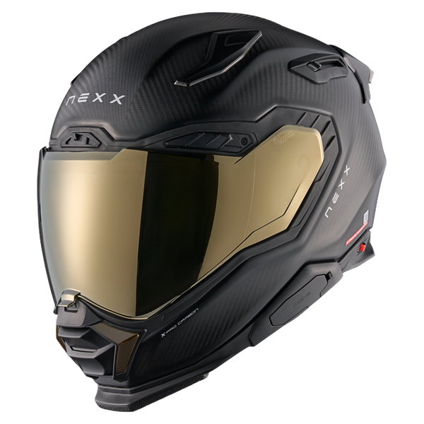 Nexx X.WST3 Zero Pro Carbon Gold Street Helmet – front three-quarter view