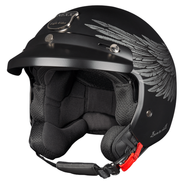 Nexx Y.10 Eagle Rider Black Grey MT Jet Helmet – front three-quarter view