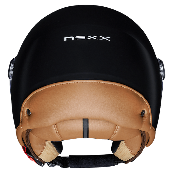 Nexx Y.10 Sunny Black MT Camel Jet Helmet – rear view