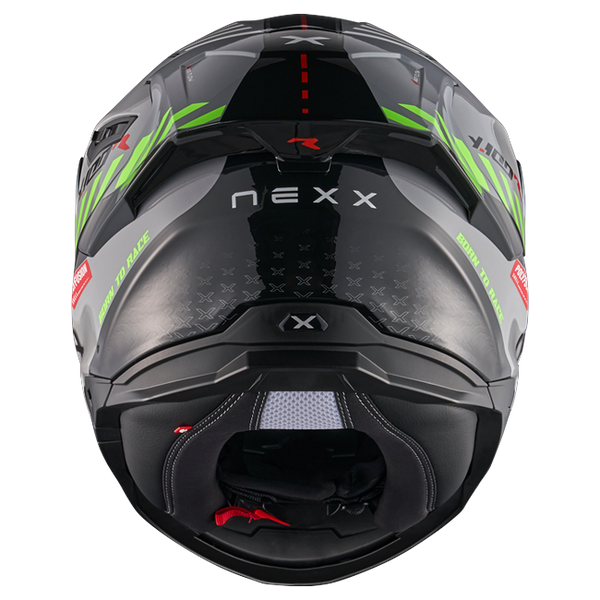 Nexx Y.100R Fade Grey Black Full-Face Helmet – rear view