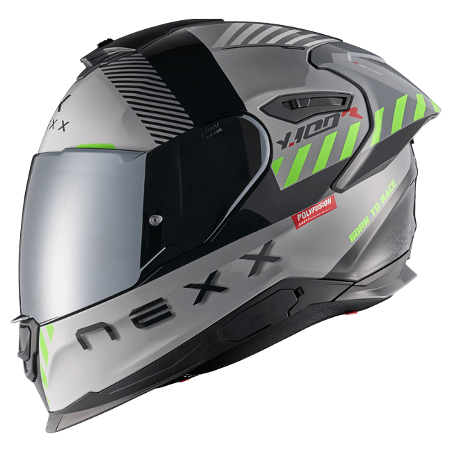 Nexx Y.100R Fade Grey Black Full-Face Helmet – side view