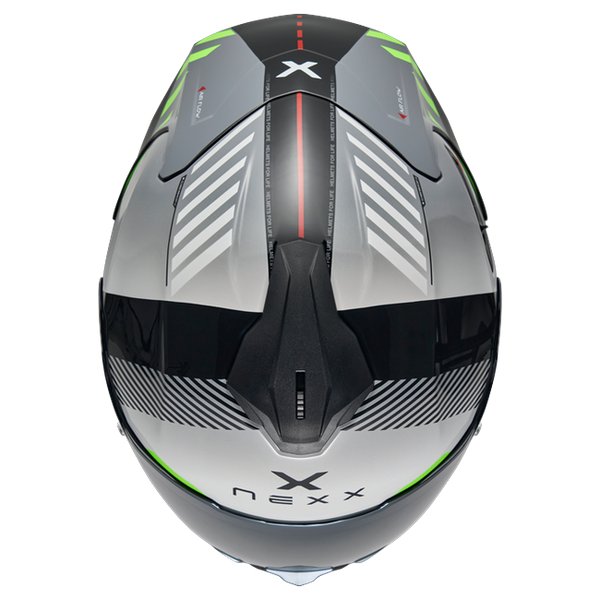 Nexx Y.100R Fade Grey Black Full-Face Helmet – top view