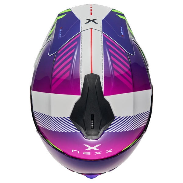 Nexx Y.100R Fade Purple White Full-Face Helmet – top view