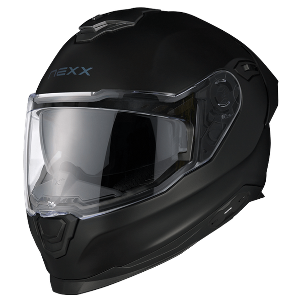 Nexx Y.100R Fullblack Black MT Full-Face Helmet – front three-quarter view