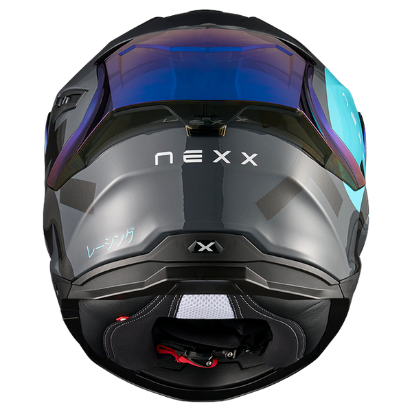Nexx Y.100R Nippon Premium Grey Full-Face Helmet – rear view