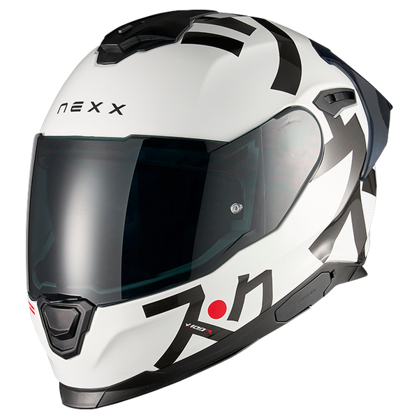 Nexx Y.100R Nippon White Full-Face Helmet – front three-quarter view