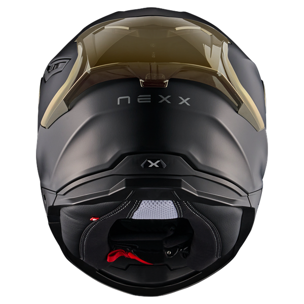 Nexx Y.100R Subsonic Black Gold Full-Face Helmet – rear view