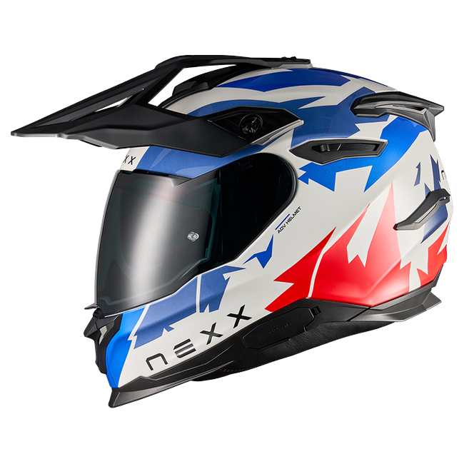 Nexx Y.TRAVL Primal Blue Red Adventure Helmet – side view